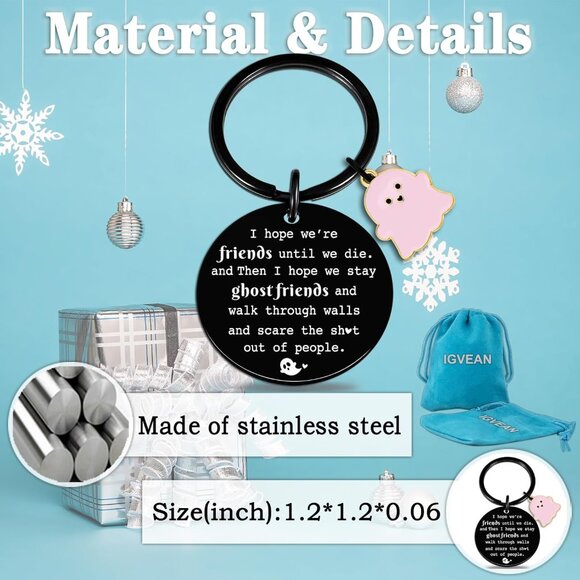 Best Friend Keychains Funny Birthday Gift for Friends Christmas Halloween Gifts - Picture 7 of 7